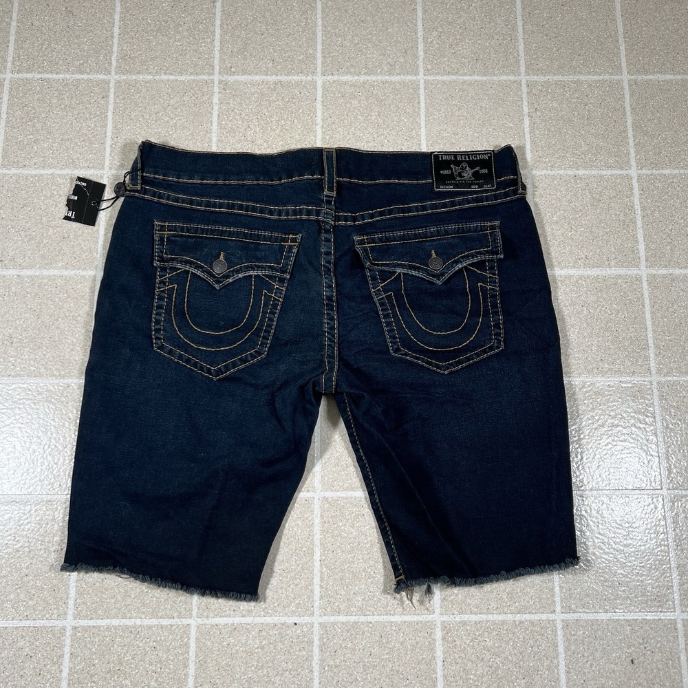 True Religion Ricky Flap Shorts Blue Relaxed Straight Men's Size 42 NWT